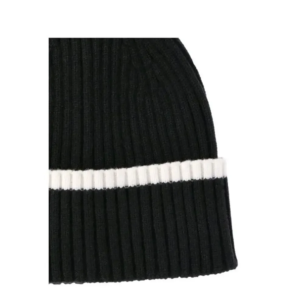 Time and Tru Women's Striped Beanie With Gloves, One Size Fits Most, Black Soot